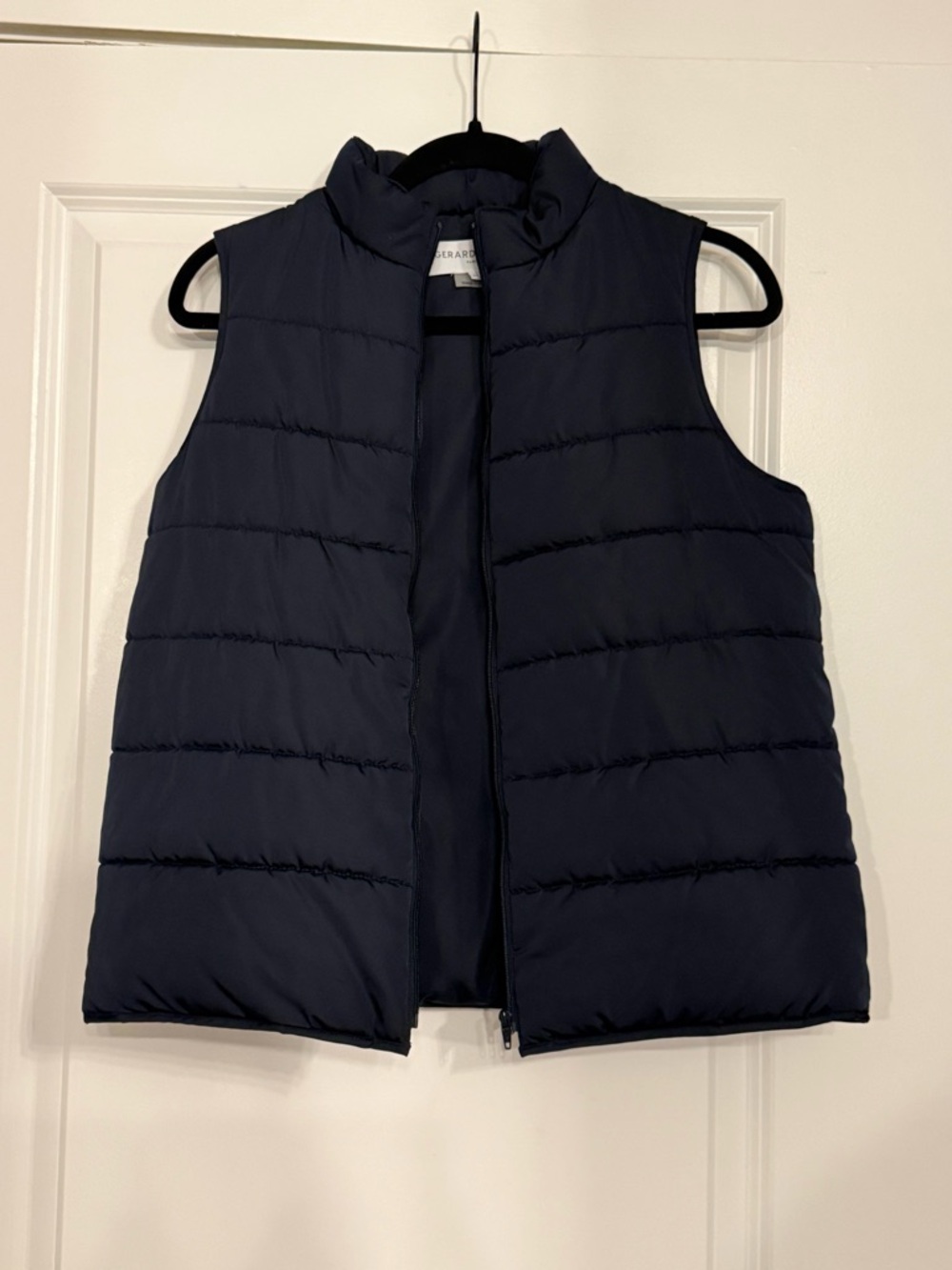 Gerard Darel Paris Navy Puffer Vest Size 40 (US M) Lightweight Quilted Zip Front